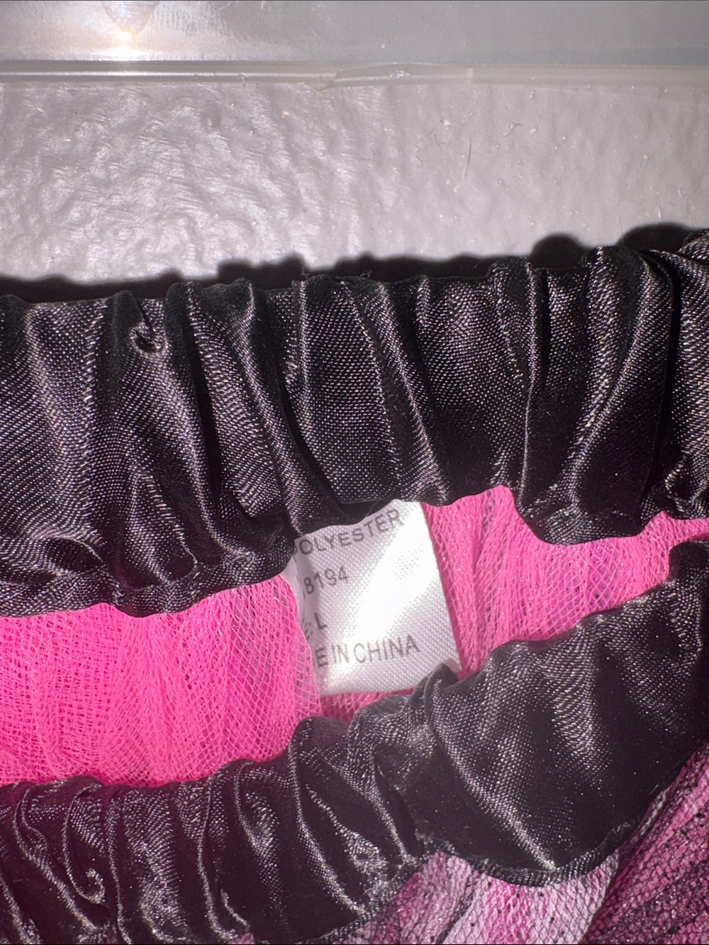 Pink and Black Layered Tulle tutu with Sequin Trim - Picture 2 of 3